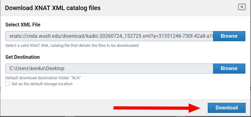 press download button